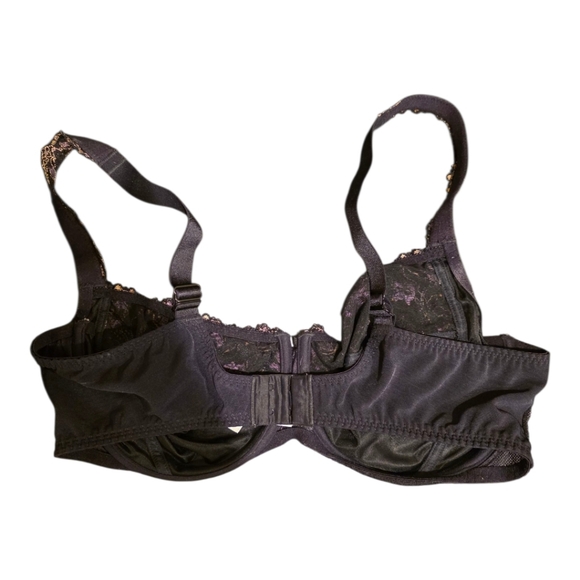 ROSA FAIA Collette Black Floral Underwire Bra - Size 40D - Picture 3 of 8